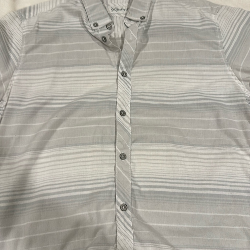 Gray striped button up